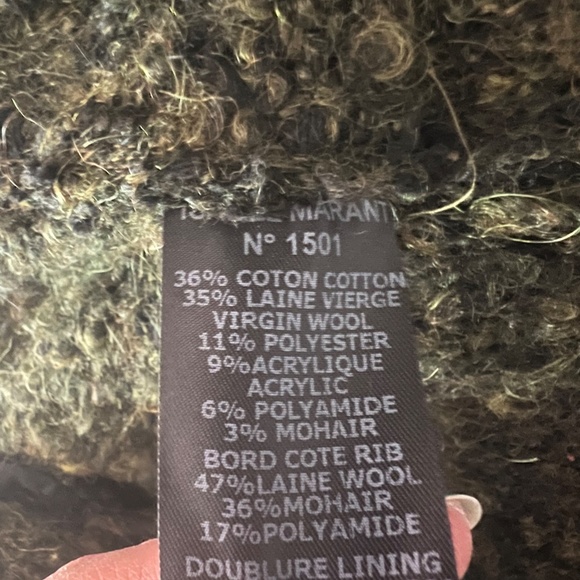 Isabel Marant Etoile - No. 1501 - Green Wool Blend Sweater w Zipper - Picture 11 of 11